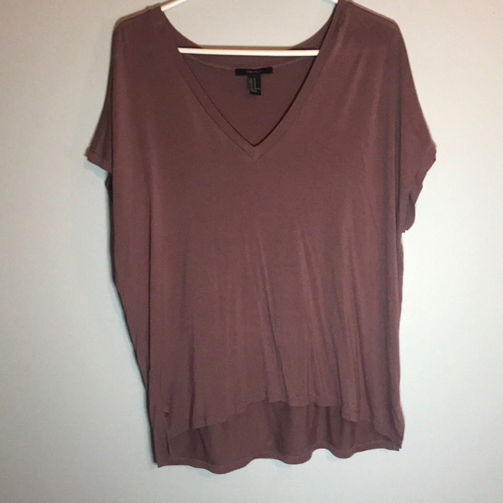 OVERSIZED VNECK TEE COTTON BLOUSE